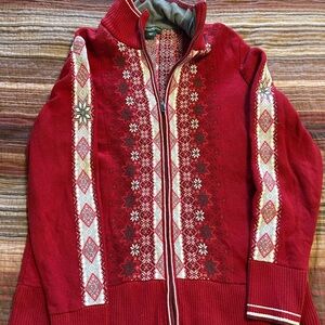 Eddie Bauer Nordic Red Double Zipper ZipUp